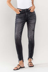 Lovervet Women's Raw Hem Cropped Skinny Jeans - Trendy Denim Fashion